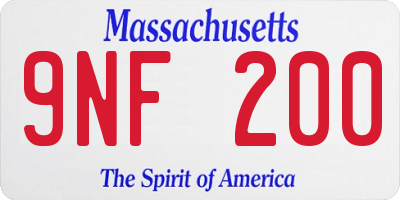 MA license plate 9NF200