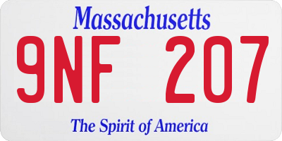 MA license plate 9NF207