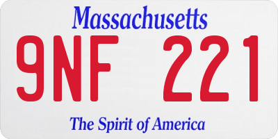 MA license plate 9NF221