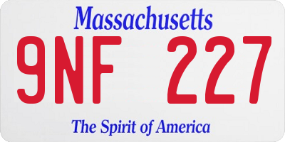 MA license plate 9NF227