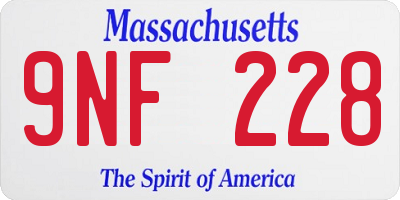 MA license plate 9NF228