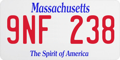 MA license plate 9NF238
