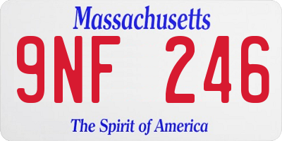 MA license plate 9NF246