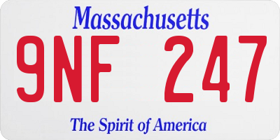 MA license plate 9NF247