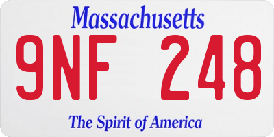 MA license plate 9NF248