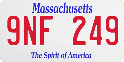 MA license plate 9NF249