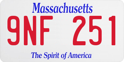 MA license plate 9NF251