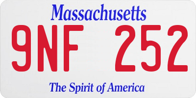 MA license plate 9NF252