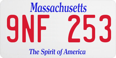 MA license plate 9NF253