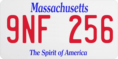 MA license plate 9NF256
