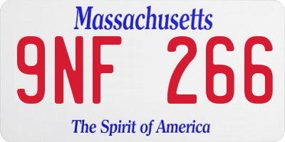 MA license plate 9NF266