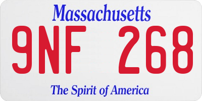 MA license plate 9NF268