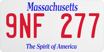 MA license plate 9NF277
