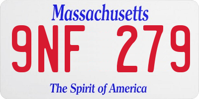MA license plate 9NF279