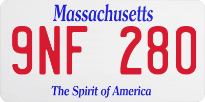 MA license plate 9NF280