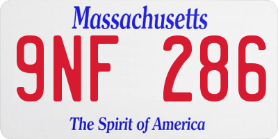 MA license plate 9NF286