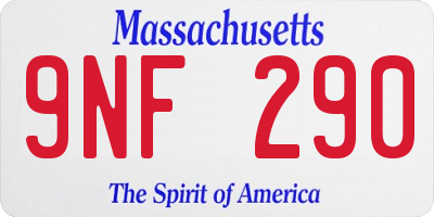 MA license plate 9NF290