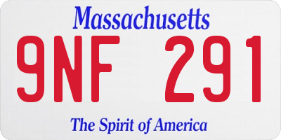 MA license plate 9NF291