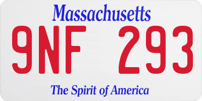 MA license plate 9NF293