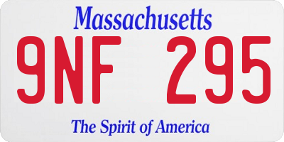MA license plate 9NF295