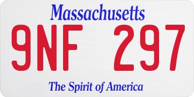 MA license plate 9NF297