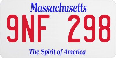MA license plate 9NF298