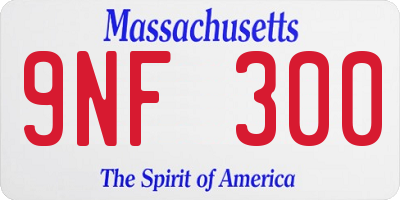 MA license plate 9NF300