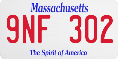 MA license plate 9NF302