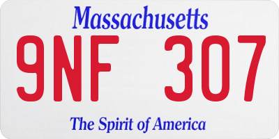 MA license plate 9NF307