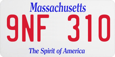 MA license plate 9NF310