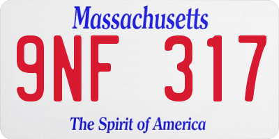 MA license plate 9NF317