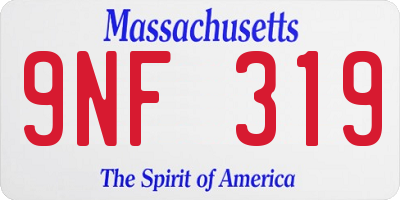 MA license plate 9NF319