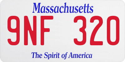 MA license plate 9NF320