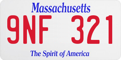 MA license plate 9NF321