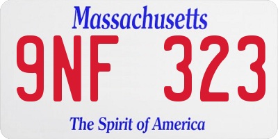 MA license plate 9NF323