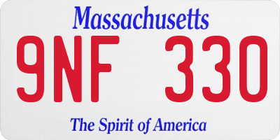 MA license plate 9NF330