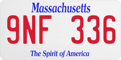 MA license plate 9NF336