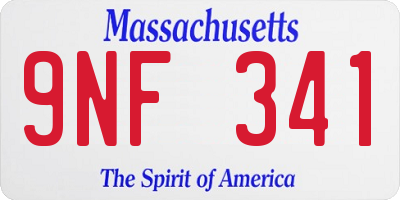 MA license plate 9NF341