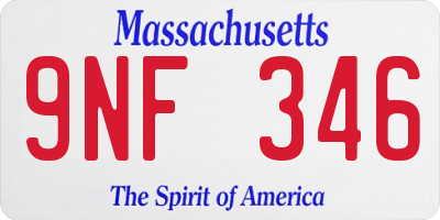 MA license plate 9NF346
