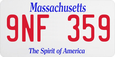 MA license plate 9NF359