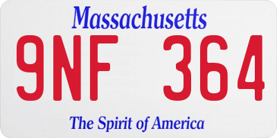 MA license plate 9NF364