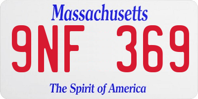 MA license plate 9NF369