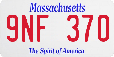 MA license plate 9NF370