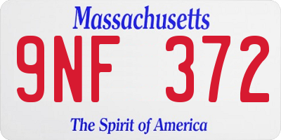 MA license plate 9NF372