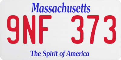 MA license plate 9NF373