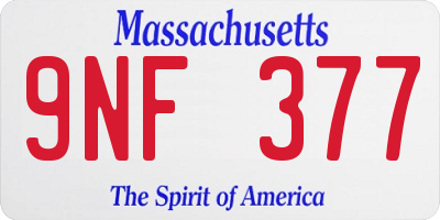 MA license plate 9NF377