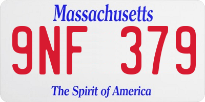 MA license plate 9NF379