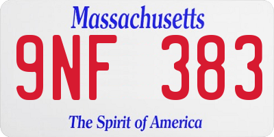 MA license plate 9NF383
