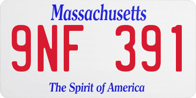 MA license plate 9NF391