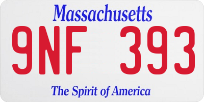MA license plate 9NF393